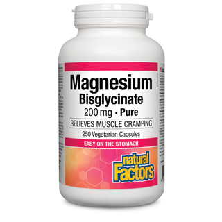 Natural factors - bisglycinate de magnésium pures 200mg- 250 vcaps