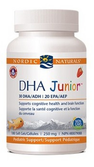 Nordic naturals - dha junior fraise 180 gélules