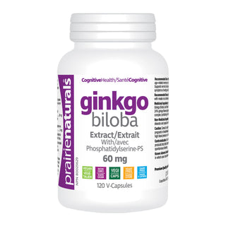 Prairie naturals - extr. de ginkgo biloba  60mg - 120 vcaps - Gagné en Santé