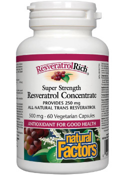 Natural factors - resvératrolrich ultra-fort 500mg - 60 vcaps