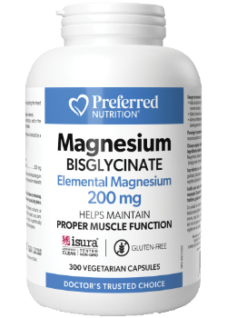 Preferred nutrition - bisglycinate de magnesium 200mg - 300 vcaps