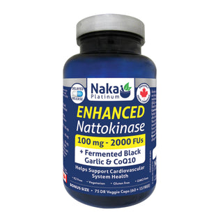 Naka platinum - nattokinase améliorée 100mg (ail noir fermenté et coq10) - 75 vcaps