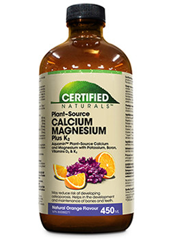 Certified naturals - calcium et magnésium plus vitamine k2 liquide