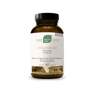 Health first - vitamine d3 extra fort 2500 ui - 180 gél.