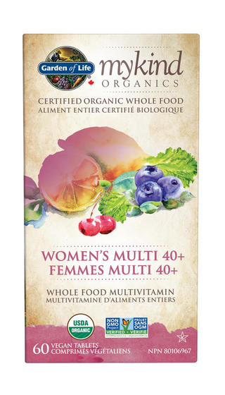 Garden of life - mykind organics multivitamines pour femmes 40+ -  60 comprimés végétaliens