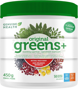 Genuine health - original greens+ superaliments nourrissant(baies melangées) 450 g